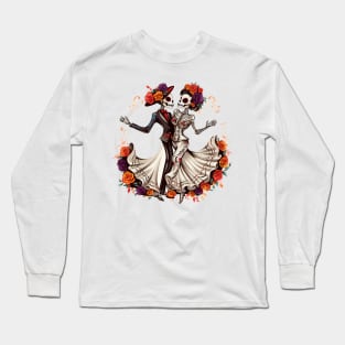 Day Of The Dead Dancing Skeletons 10 Long Sleeve T-Shirt